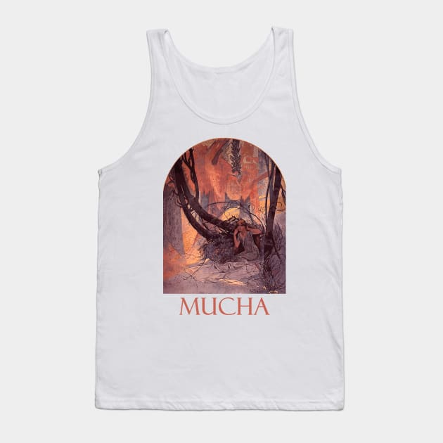 Easter Chimes Awaken Nature by Alphonse Mucha Tank Top by Naves